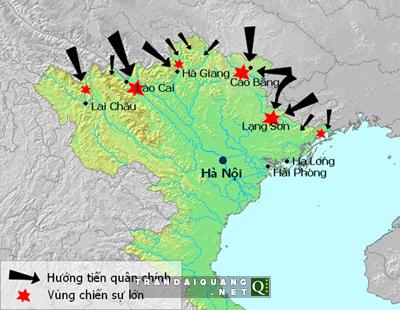 Các mũi tấn công Việt Nam của quân Trung Quốc tháng 2/1979